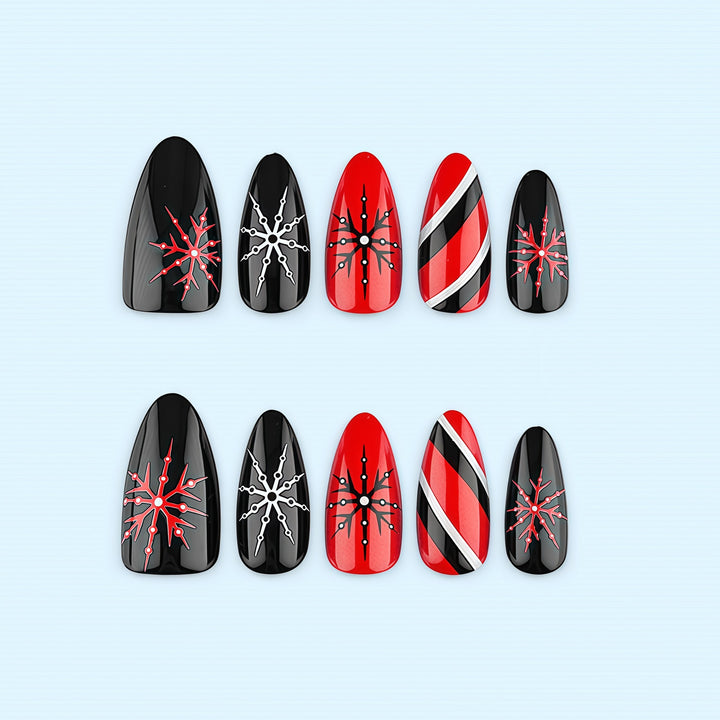 Acrylic Nail Set with Modern Geometric Design Kalsten
