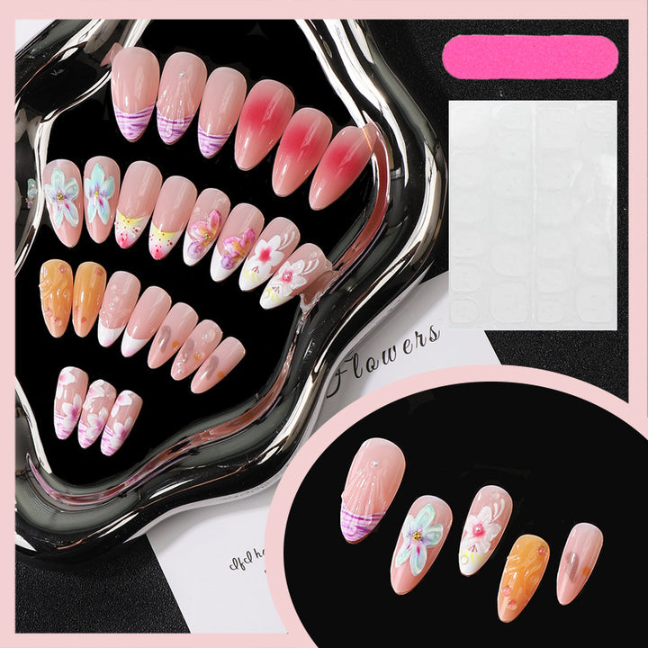 Artistic Floral Press-On Nail Set Kalsten