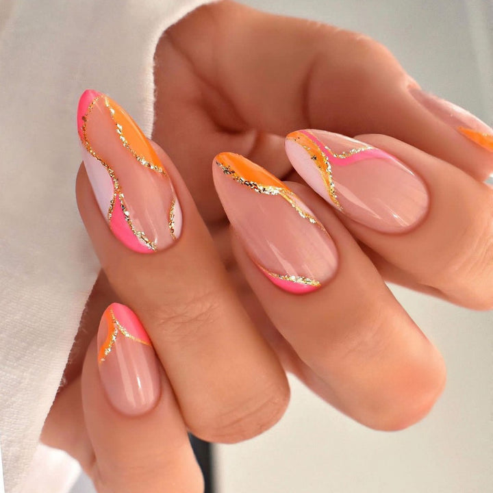 Creative nail art set with leopard pattern and glitter accents Kalsten