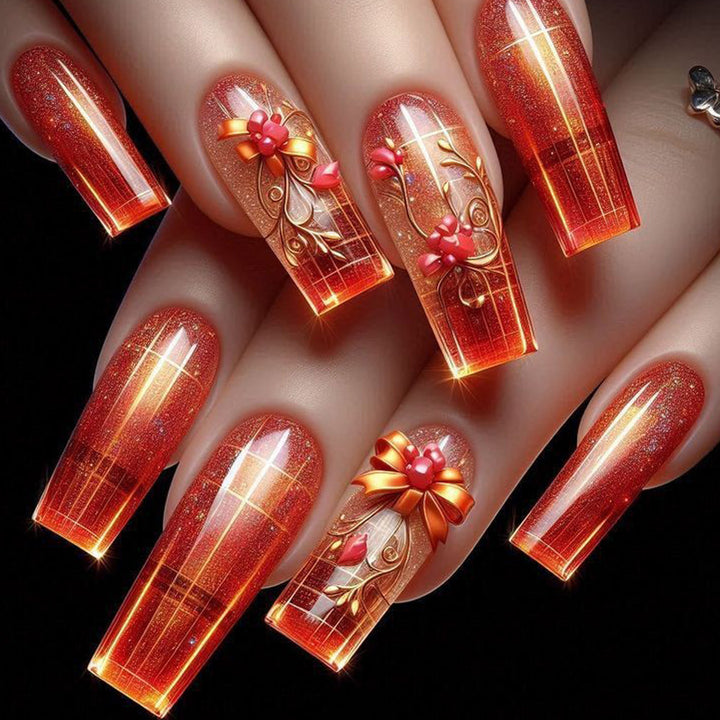 Artificial Nails in Festive Glamour Style Kalsten