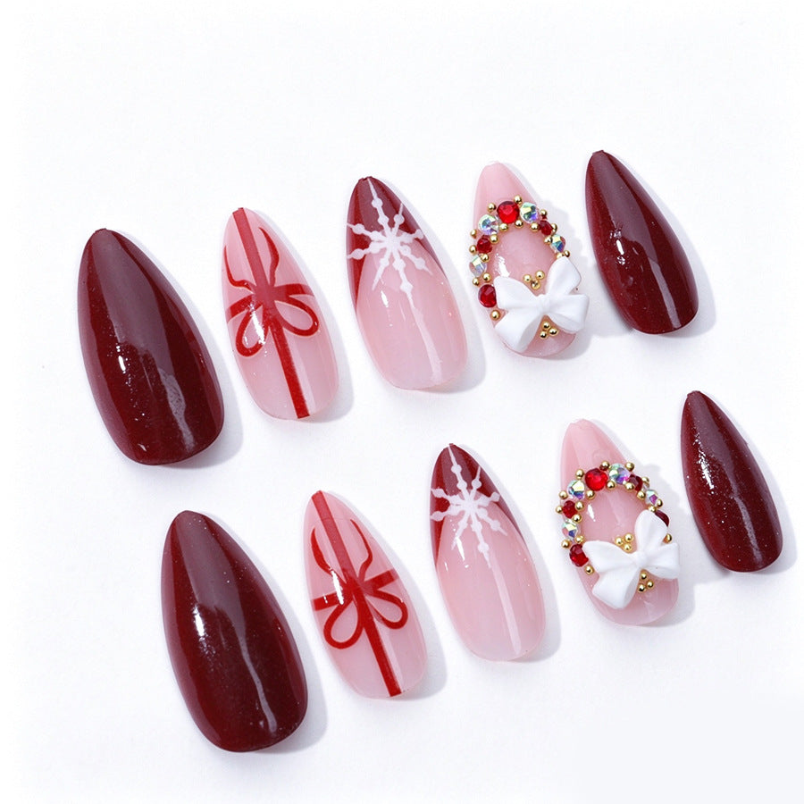 Festive Holiday Themed Press-On Nail Set Kalsten
