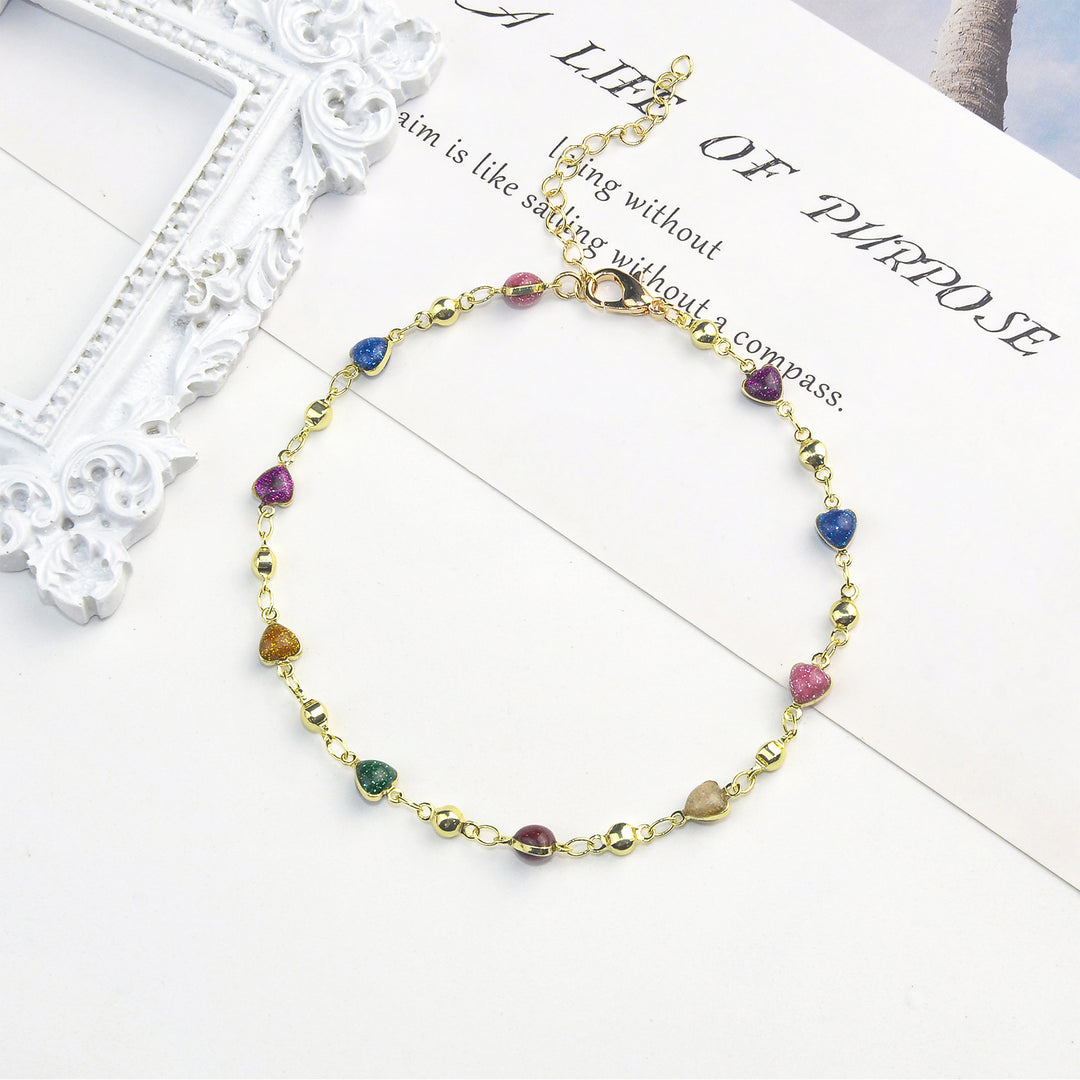 Heart-Shaped Beaded Anklet Kalsten