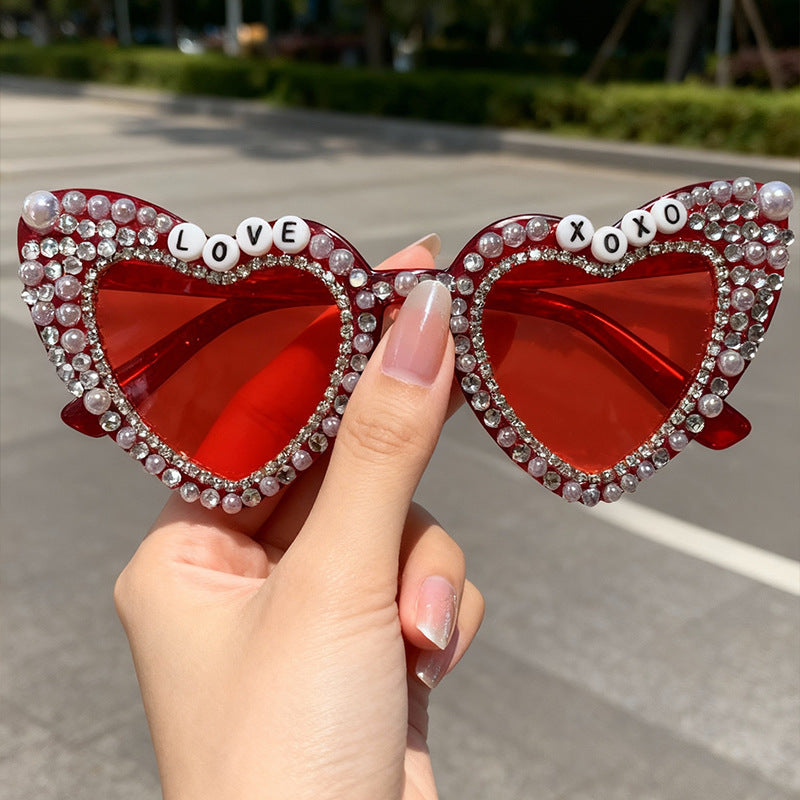 Glamorous Heart-Shaped Bridal Sunglasses Kalsten