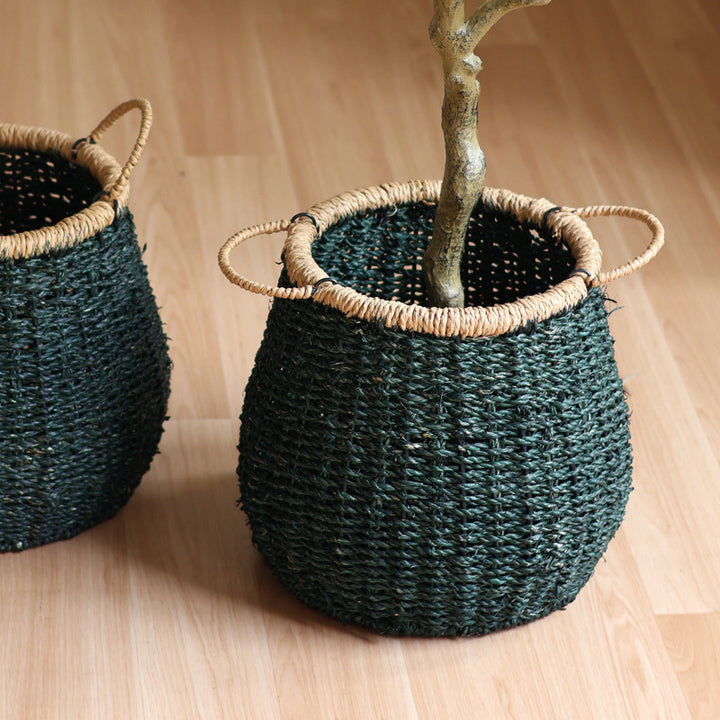 Handcrafted storage basket with natural details Kalsten