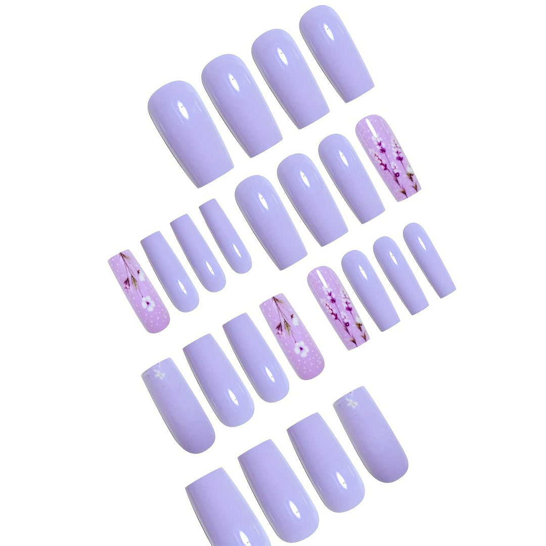 Artfully Designed Floral Acrylic Nail Set Kalsten