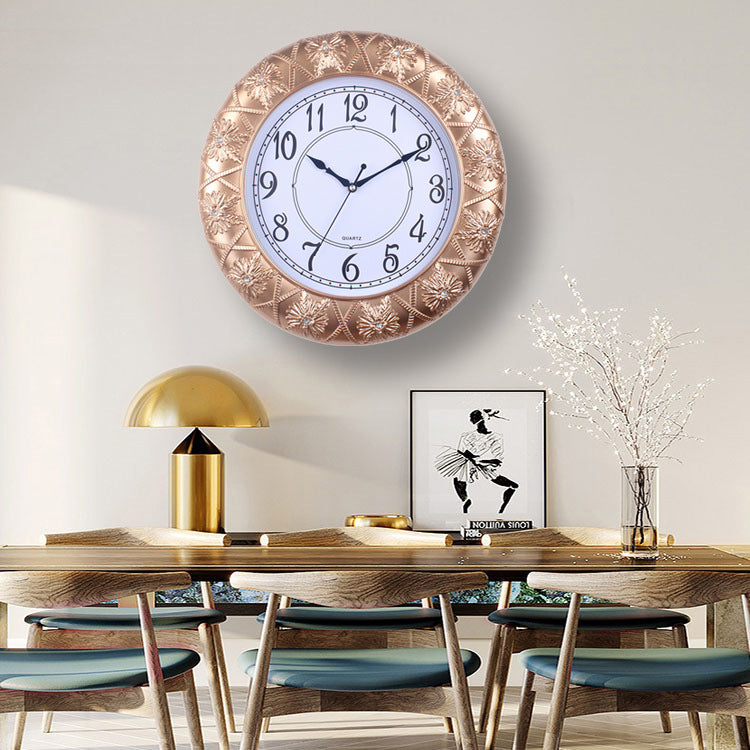 Elegant Wall Clock with Filigree Flower Design Kalsten