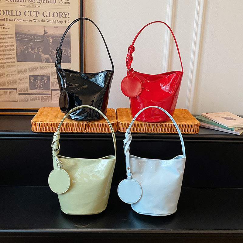 WoChic Patent Leather Bucket Bag Kalsten