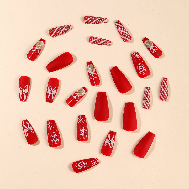 Festive Holiday-Themed Acrylic Nail Art Extensions Kalsten