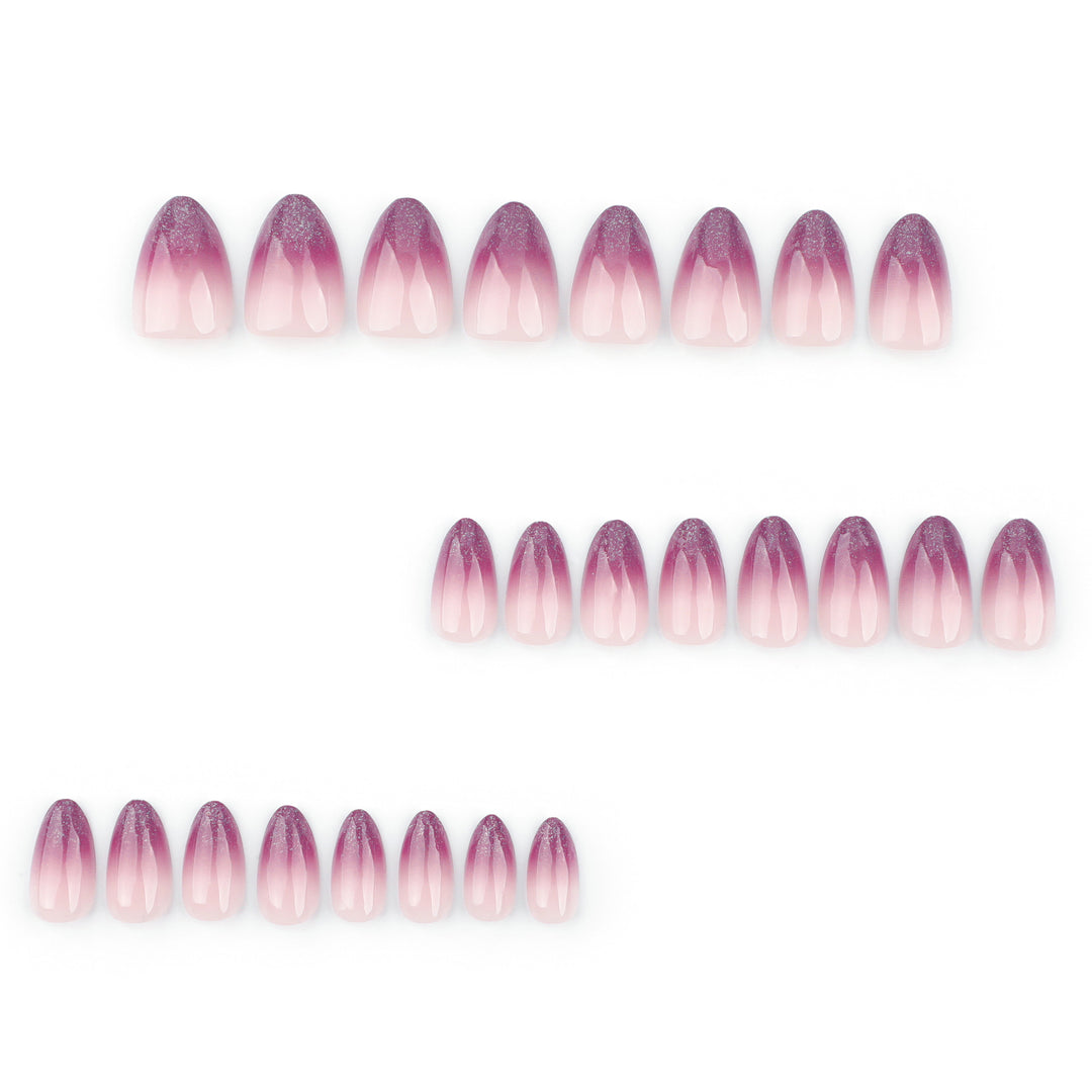 Shiny nail extensions with gentle ombre effect Kalsten