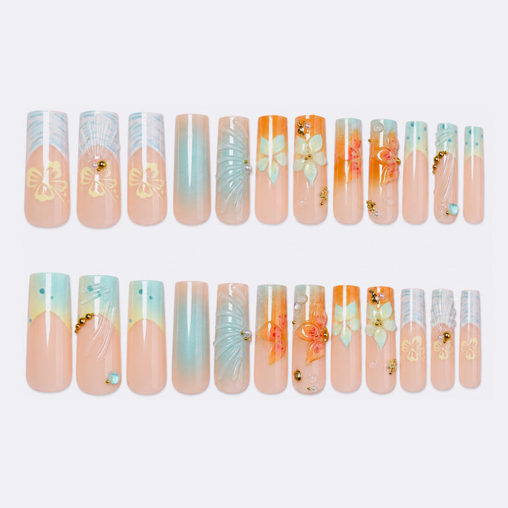 Artificial nail set with floral and luxurious decorations Kalsten