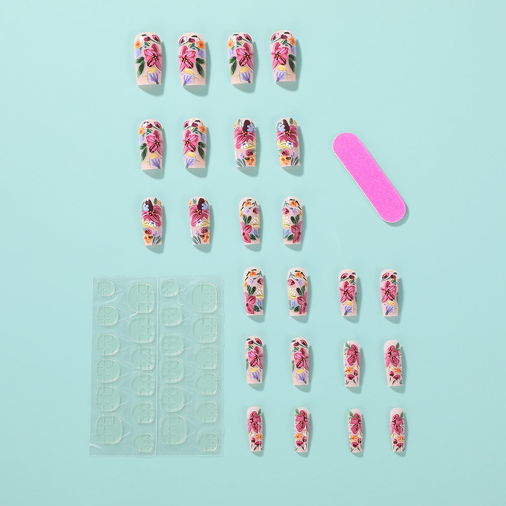 Artificial nails with floral accents Kalsten 1788541752