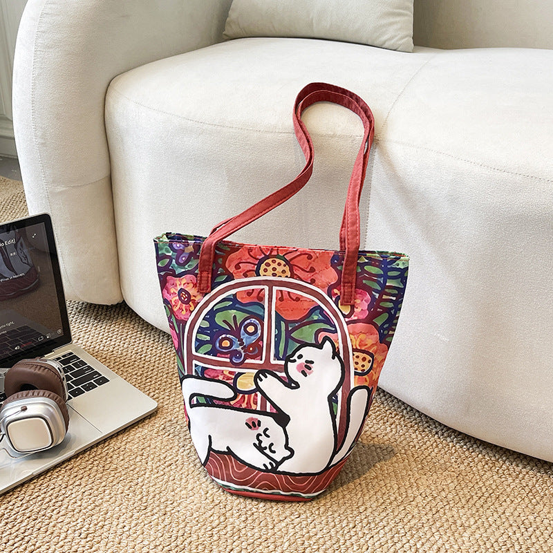 Fun Artistic Cat-Themed Tote Bag Kalsten