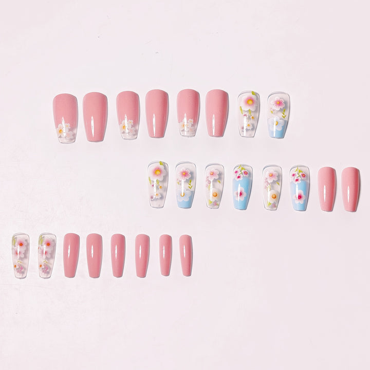 Floral Art Acrylic Nail Tips Kalsten