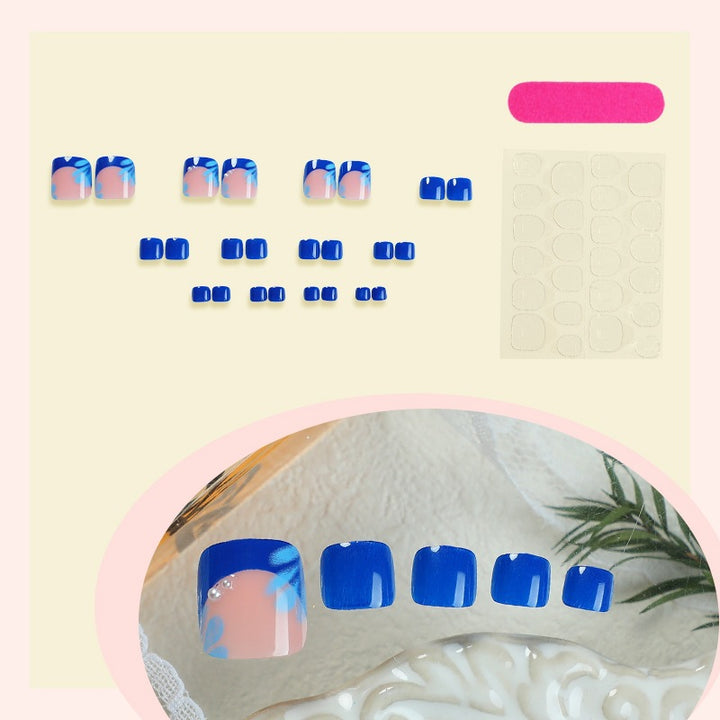 Artificial nail set with spring-like flower designs and sparkling accents Kalsten
