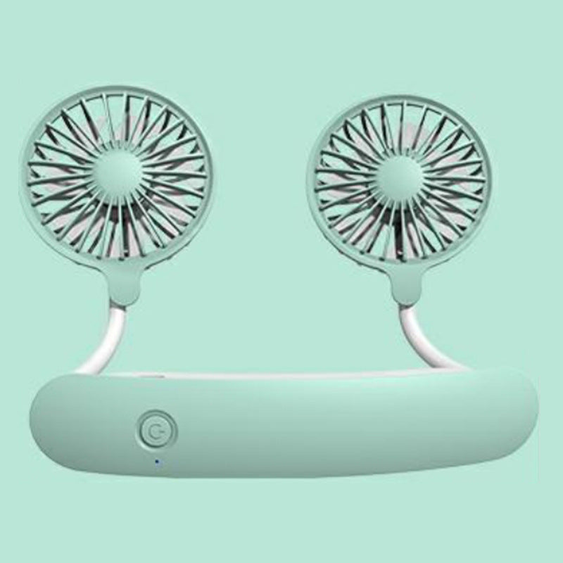 Unisex nano portable double neck fan with silent motor, adjustable fan heads, and rechargeable battery Kalsten