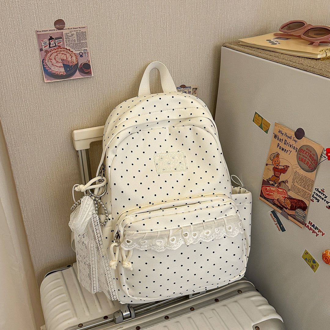 Charming Polka Dot Patterned Backpack Kalsten