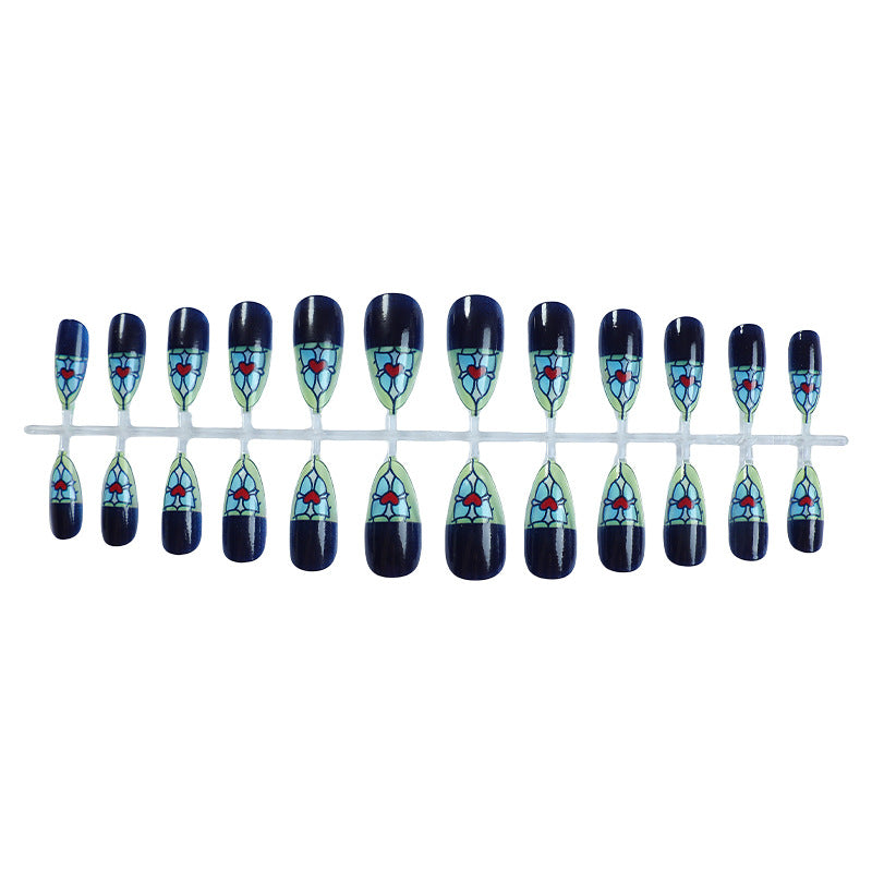 Creative Nail Art Set with Floral Stained Glass Design Kalsten