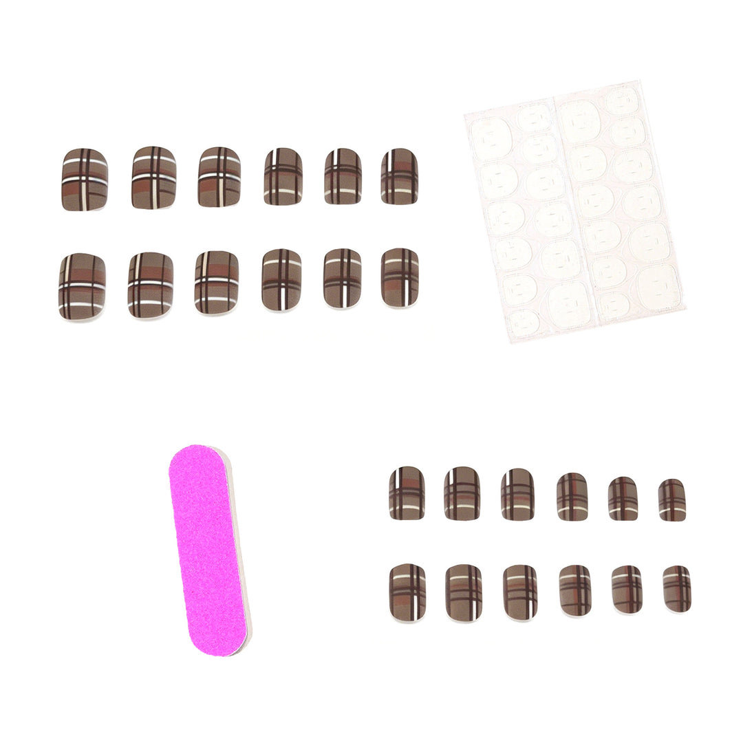 Trendy Plaid Pattern Nail Art Set Kalsten