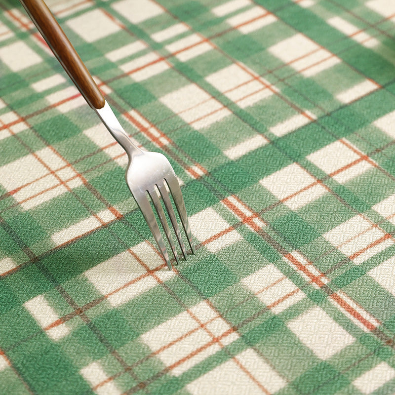 Checked rectangular tablecloth made of cotton-linen with water-repellent coating Kalsten