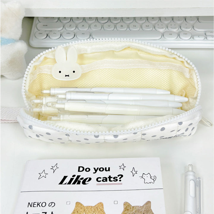 Cushioned Dot Pattern Pencil Case