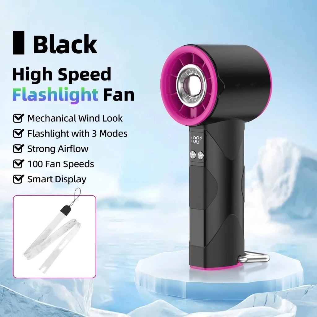 Women's high-speed handheld fan with integrated LED light Kalsten
