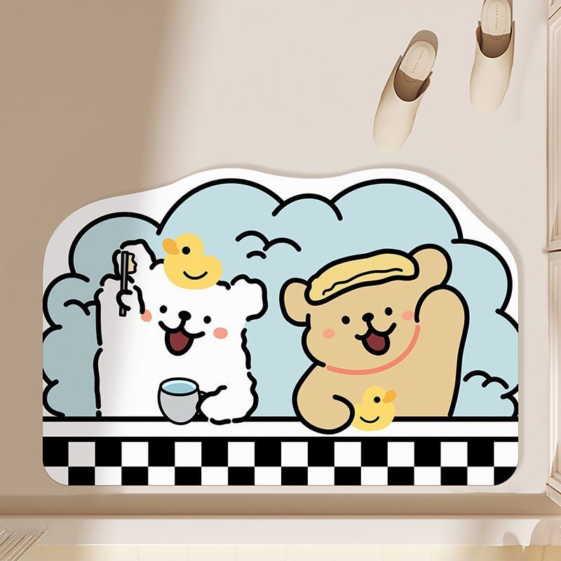 Playful Cartoon Theme Bath Mat Kalsten