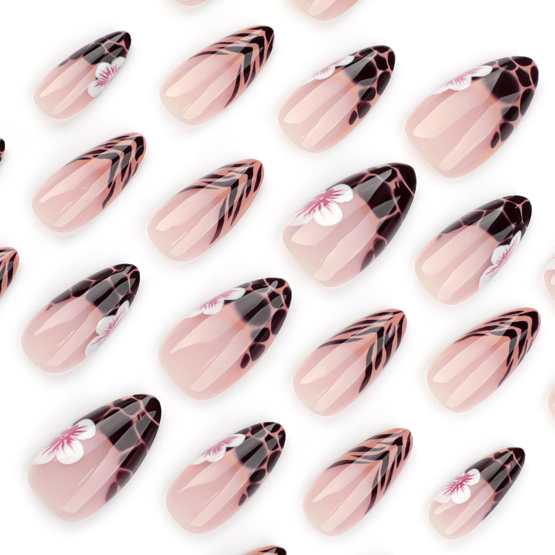 Artful Stiletto nails with floral accent Kalsten