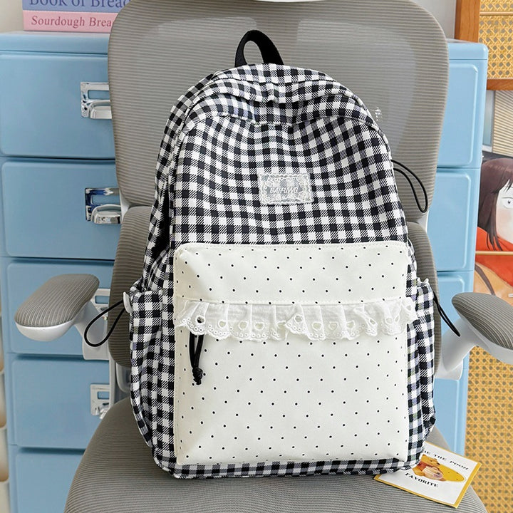 Cute Checkered Pattern Backpack Kalsten