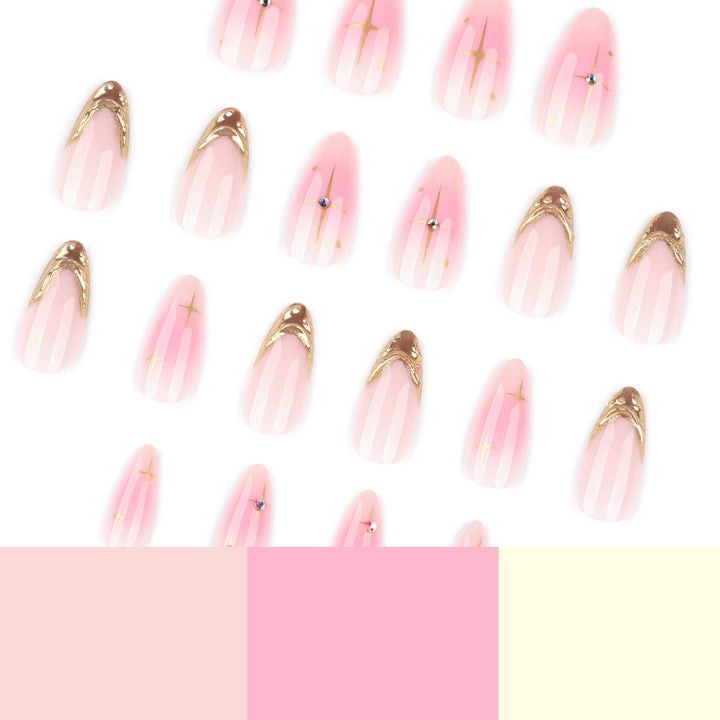 Artistic Nail Extensions with Glamorous Gold Finish Kalsten