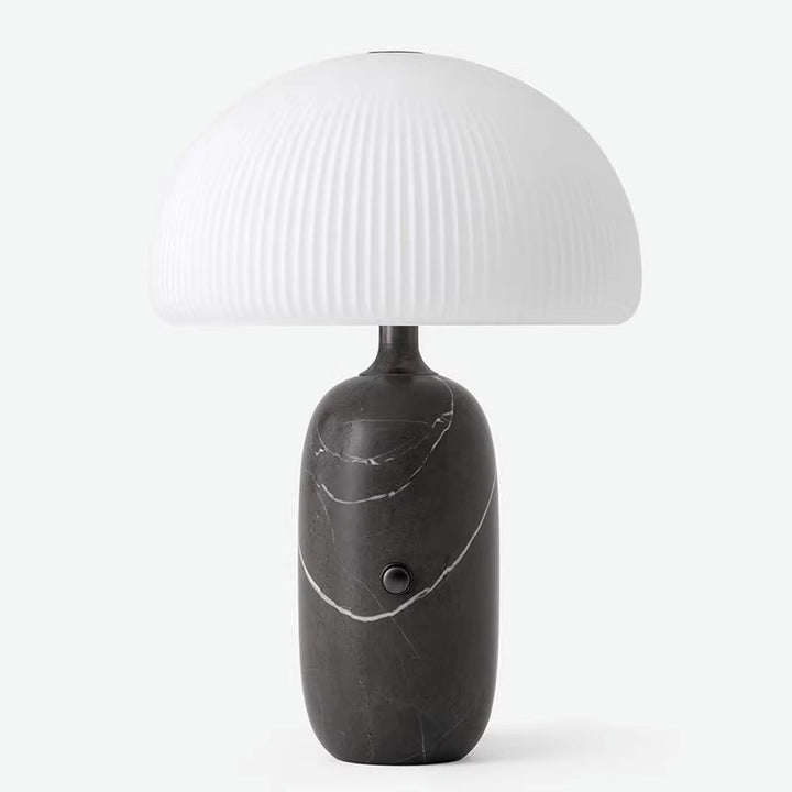 Modern Sculpted Table Lamp with Pleated Shade