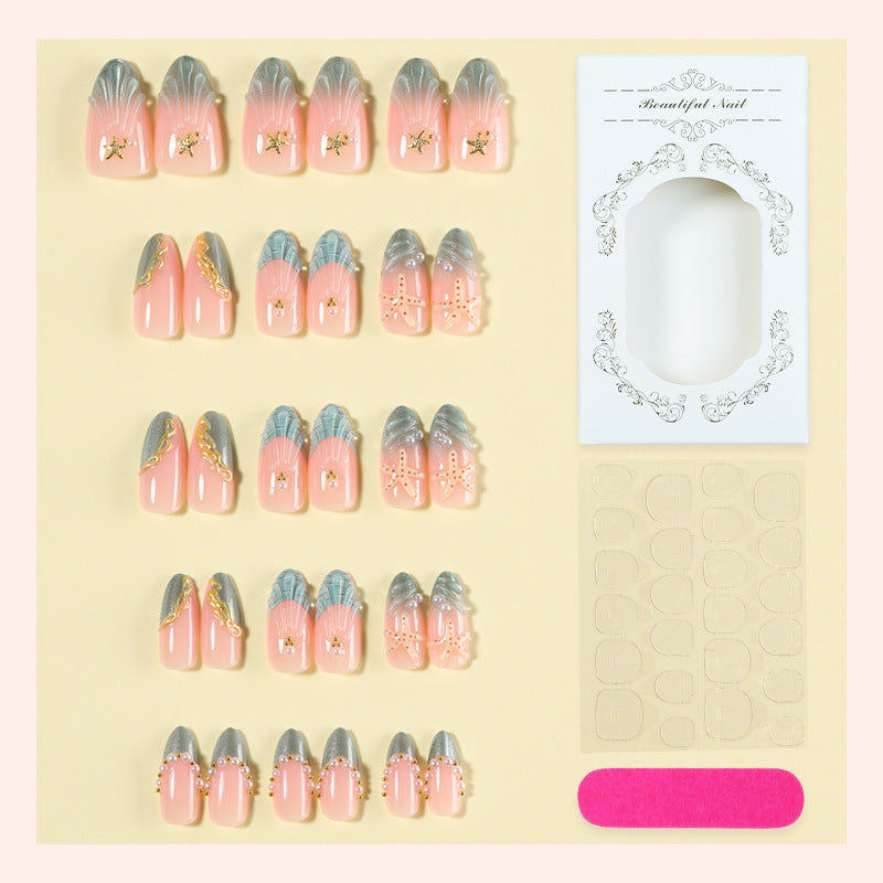 Decorative Press-On Nail Art Set with Unique Designs kalsten