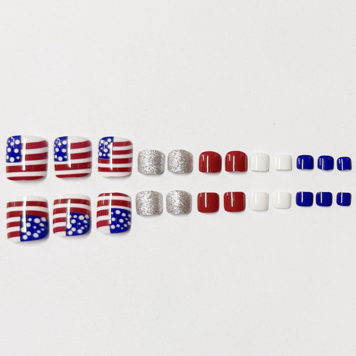 Artistic Independence Day Press-On Toenails Kalsten
