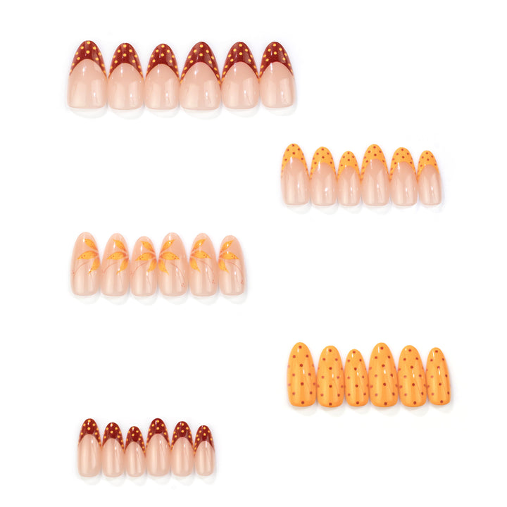 Artistic Autumn-Themed Press-On Nails