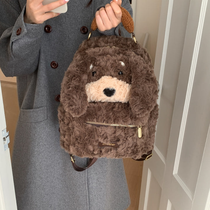 Plush Backpack in Dog Design Kalsten