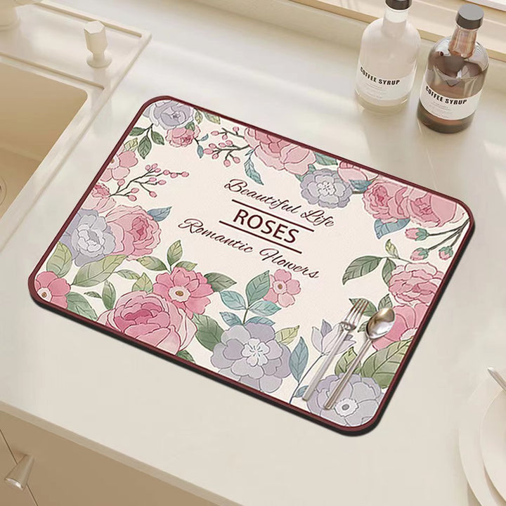 Floral Decorative Kitchen Mat Kalsten