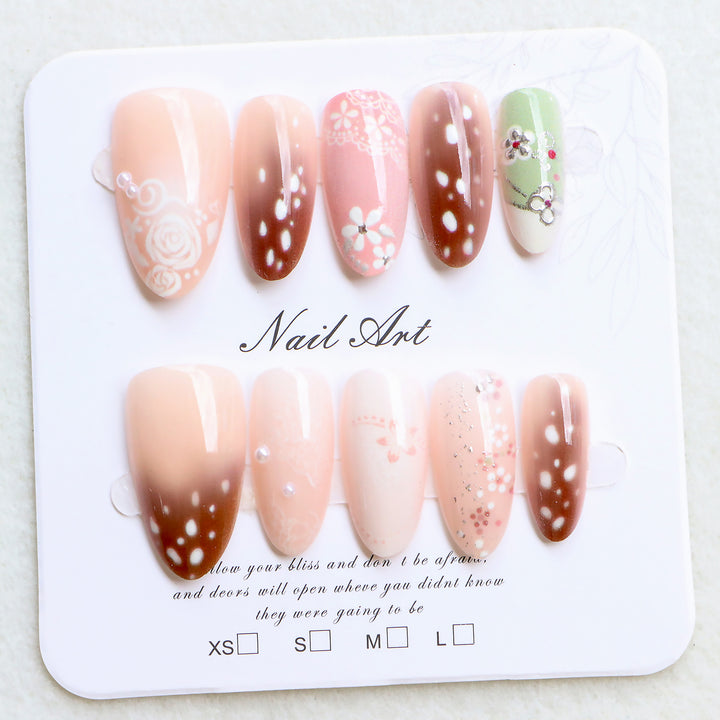 Artistic Floral Press-On Nail Collection Kalsten