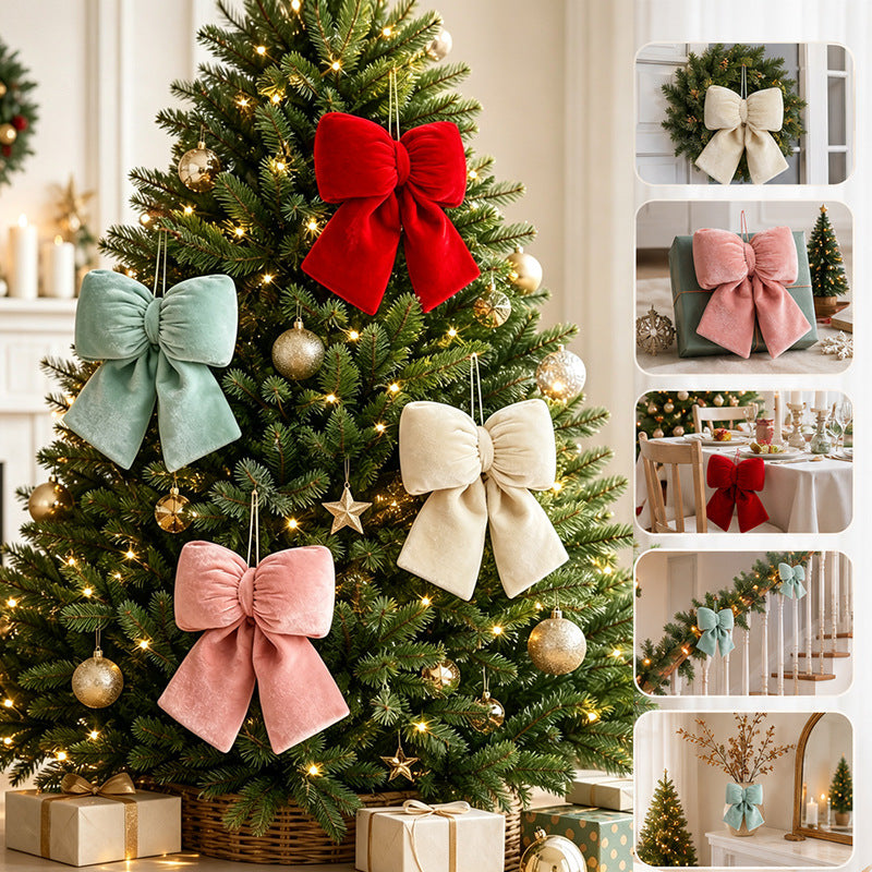 Decorative Plaid Fabric Bow Ornament