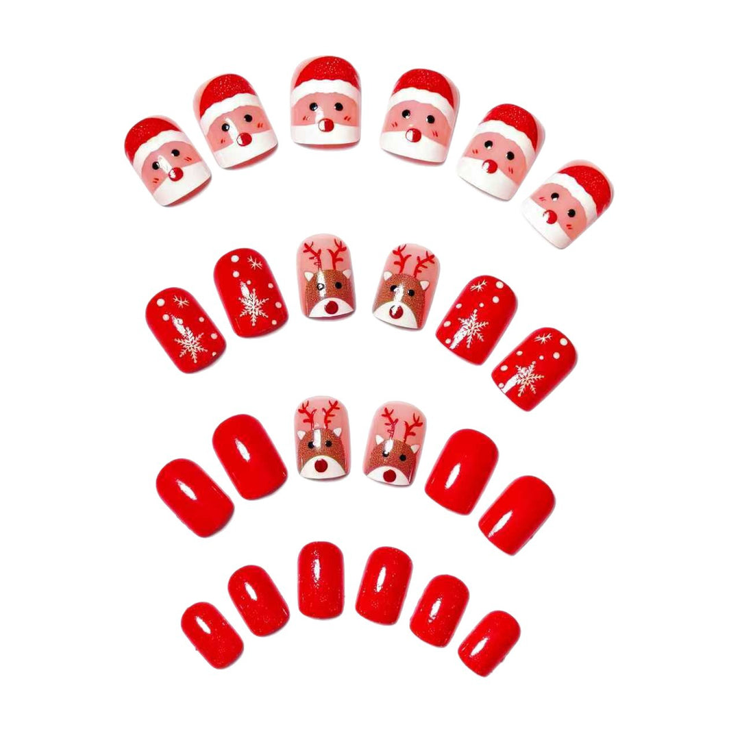 Festive 3D Reindeer and Santa Nail Art Kalsten