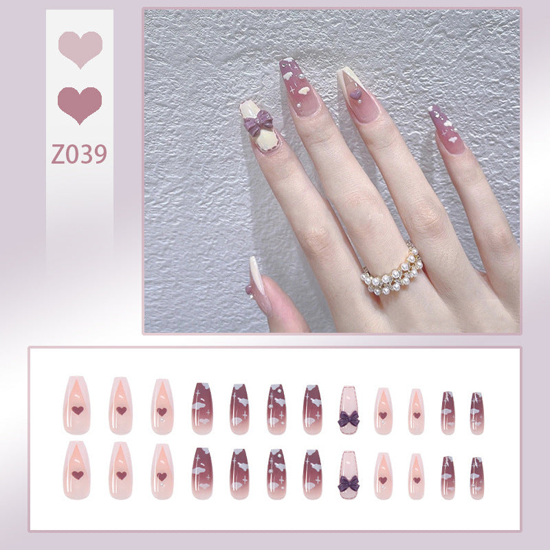 Elegant Rhinestone-Embellished Press-On Nails