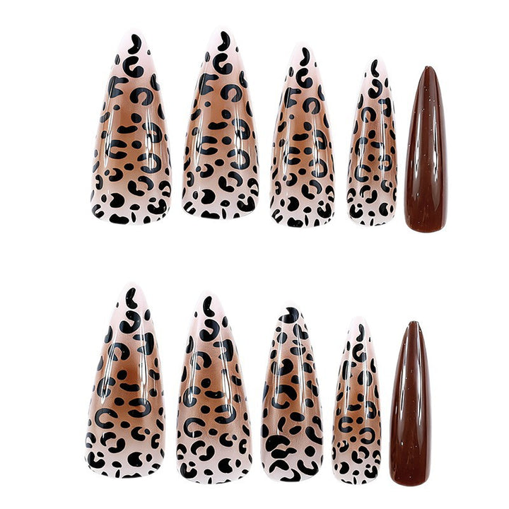 Artistic Stiletto Nail Extensions with Leopard Design Kalsten