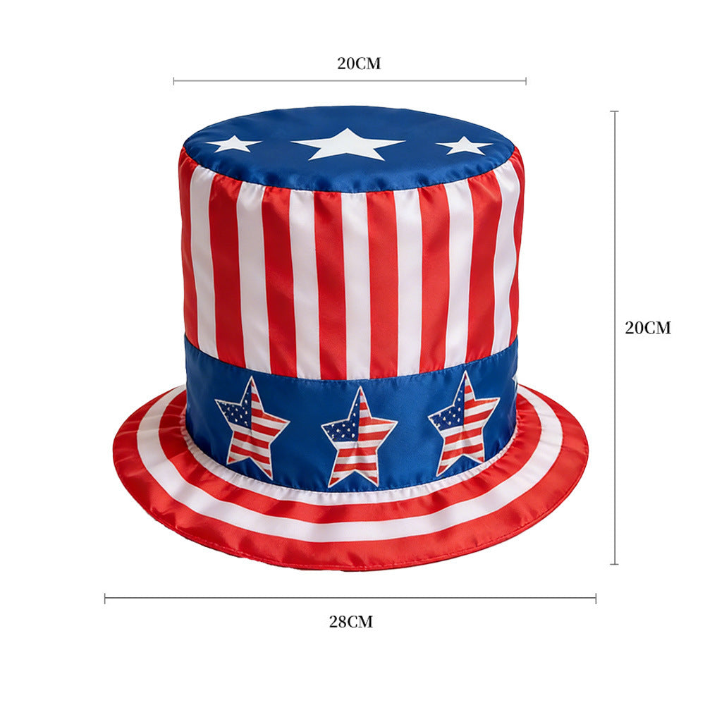 Unisex nan patriotic Fourth of July oversized novelty top hat with adjustable inner band Kalsten