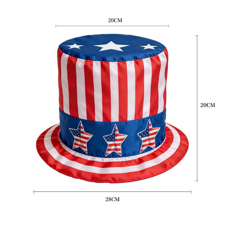 Unisex nan patriotic Fourth of July oversized novelty top hat with adjustable inner band Kalsten