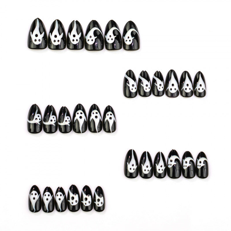 Ghostly-Themed Press-On Nail Art Set