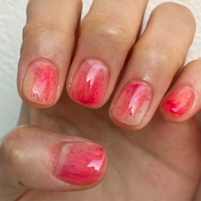 Trendy artificial nail set with modern marble and ombre design Kalsten