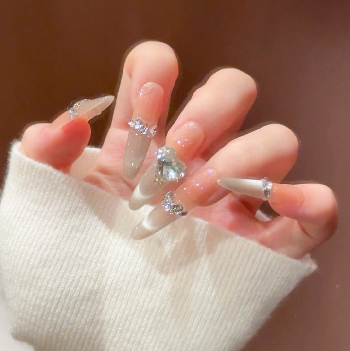 Crystal-Embellished Press-On Nail Extensions Kalsten