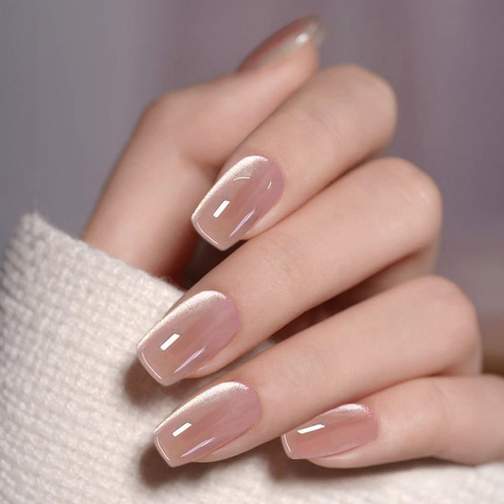 Artificial nail set with glamorous black glitter accents Kalsten