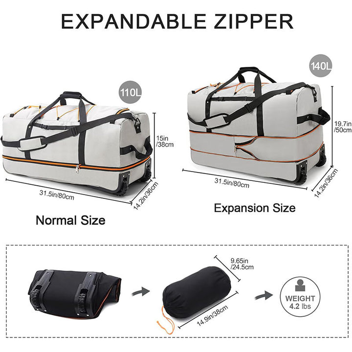 Rolling Travel Duffle Bag with Adaptive Wheels Kalsten
