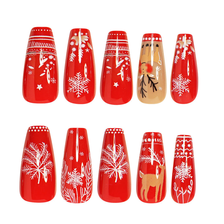 Festive Holiday Themed Press-On Nail Art Kalsten