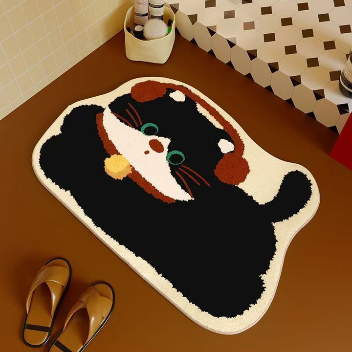Playful Cat Theme Bath Mat