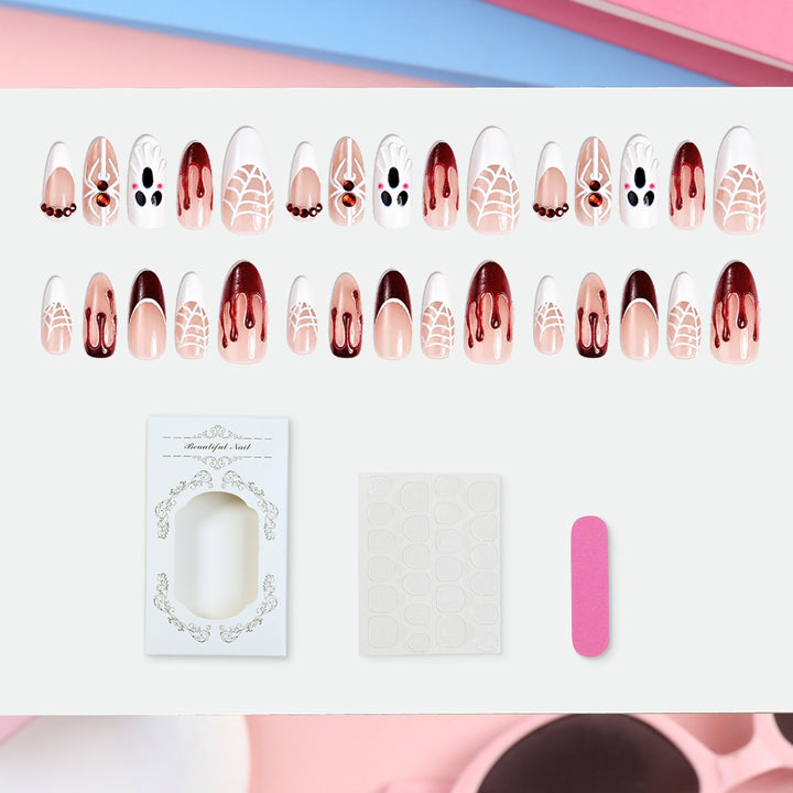 Creative nail art set with Halloween designs and glitter elements Kalsten
